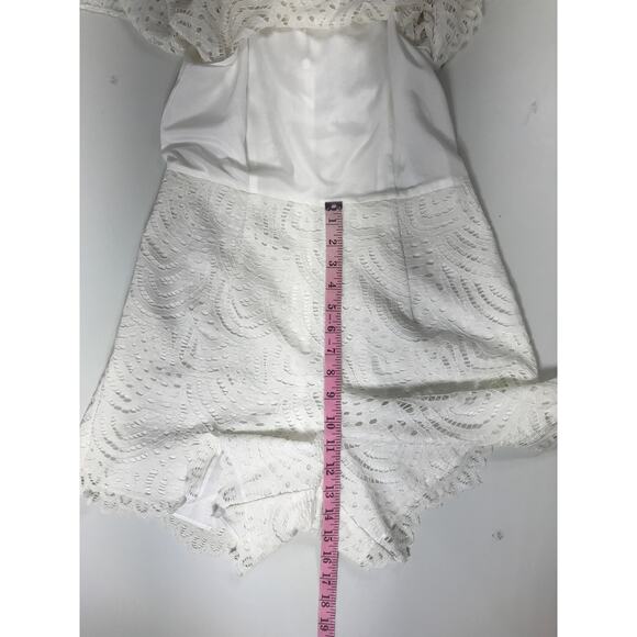 Lilly Pulitzer Women's White Lace Edona Romper Cute Feminine Lightweight Spring - Picture 8 of 12